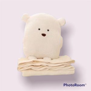 New Kawaii White Bear Plush(13in) & Blanket (33.5x65in) Combo from Japan 🧸🐻